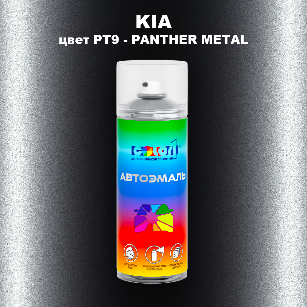 Аэрозольная краска KIA, цвет PT9 - PANTHER METAL