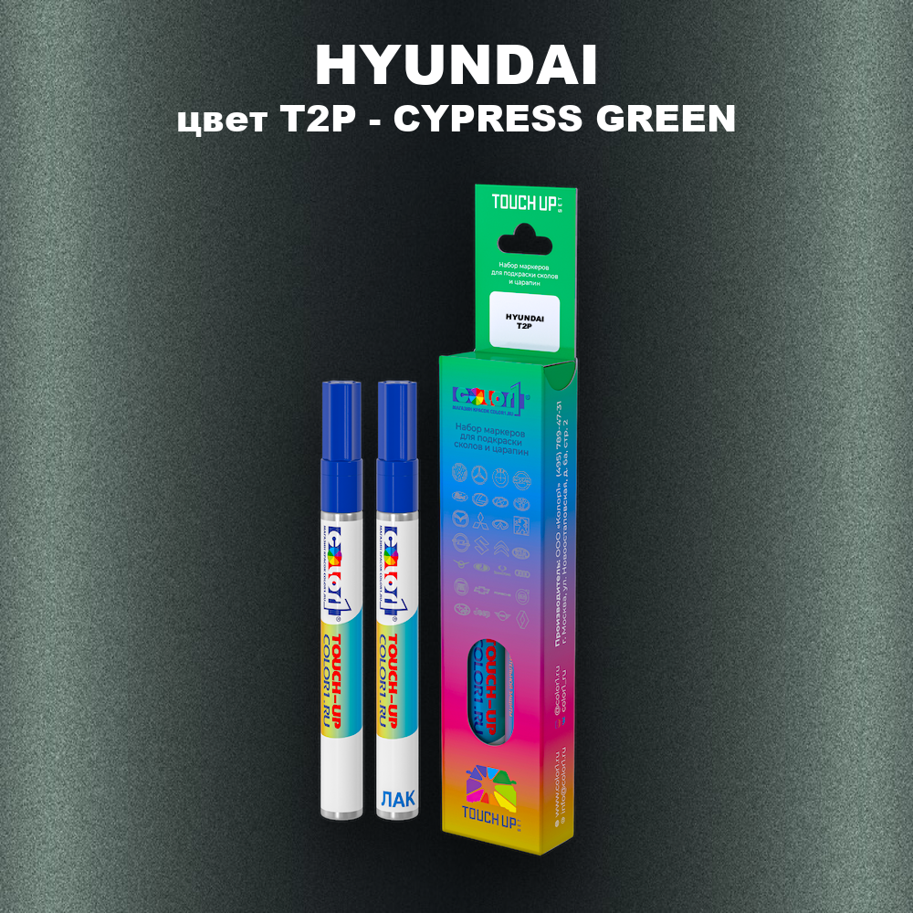 Маркер с краской HYUNDAI, цвет T2P - CYPRESS GREEN