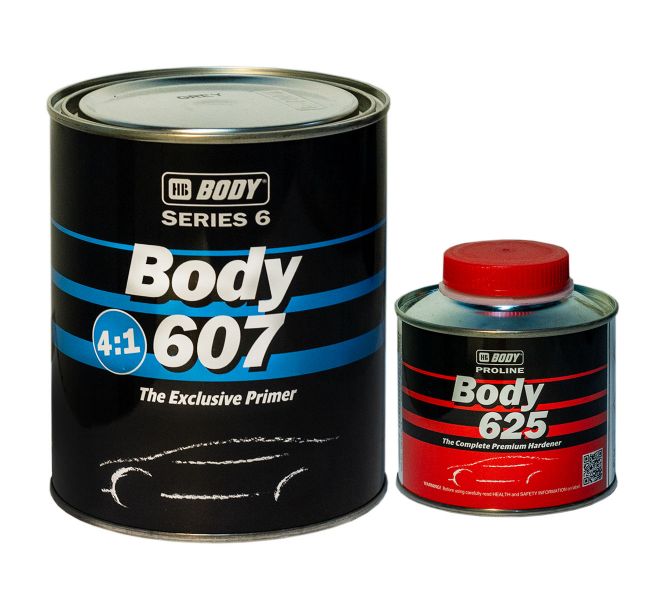 Грунт HB BODY 607 4:1 (серый) (0,8л) + Отвердитель HB BODY 625 (0,2л) — комплект