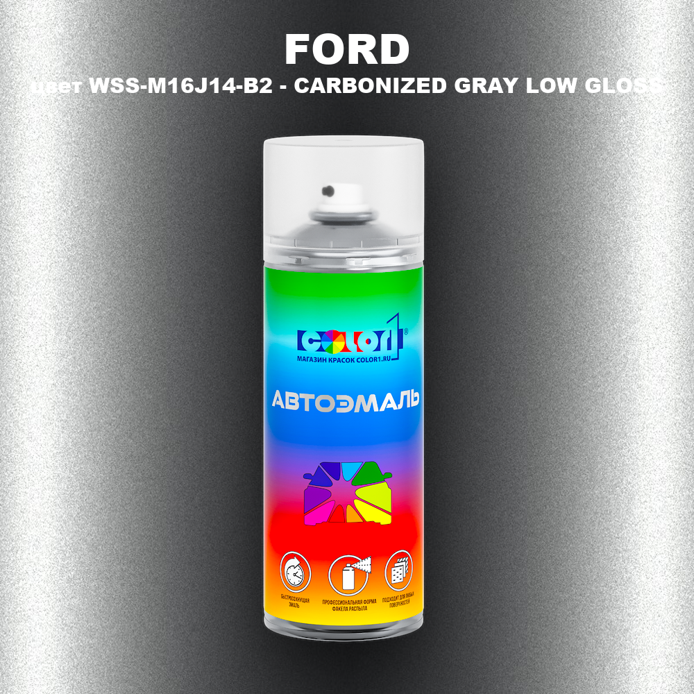 Аэрозольная краска FORD, цвет WSS-M16J14-B2 - CARBONIZED GRAY LOW GLOSS