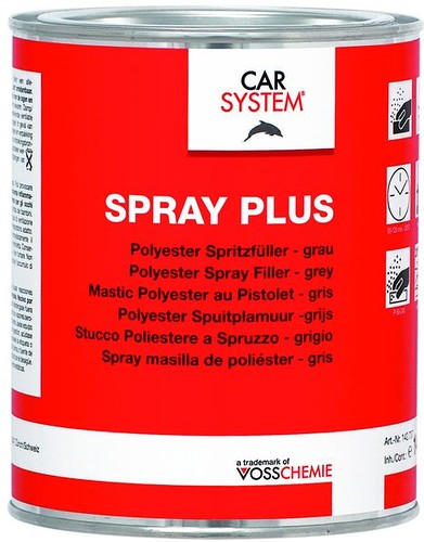 CARSYSTEM 2К Полиэфирная напыляемая шпатлевка "Spray Plus" серая (1,5кг)