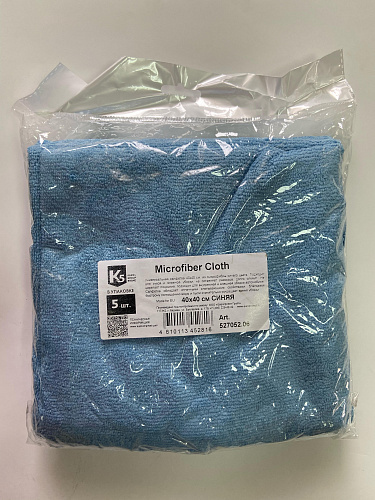 К5 Microfiber Cloth  Салфетка из микрофибры 40х40см синяя 200шт/кор