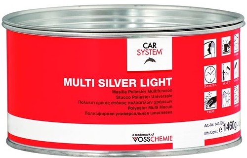 CARSYSTEM 2К Полиэфирная универсал.шпатлевка с низким удел.весом и алюминием"Multi Silver Light"серебр.~1.5кг