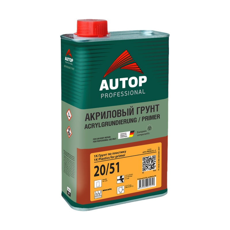 Грунт AUTOP 1K Plastik Primer по пластику серый 1л