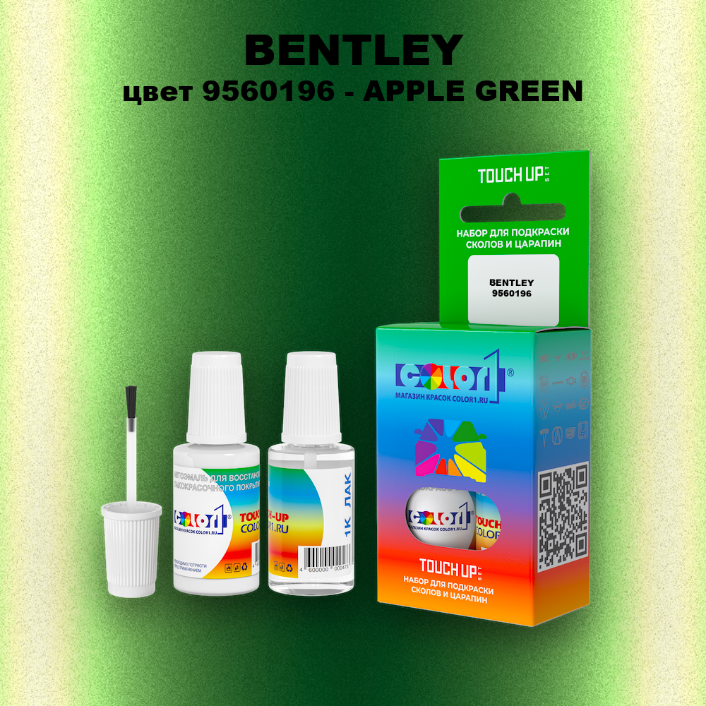 Краска для сколов во флаконе с кисточкой BENTLEY, цвет 9560196 - APPLE GREEN