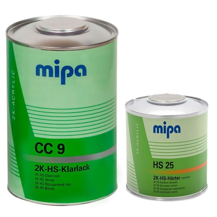 Mipa 2K HS 2+1 CC9 Прозрачный лак премиум класса, в комплекте c oтвердителем HS25 (1л + 0,5л)