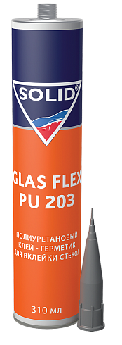 SOLID GLAS FLEX PU 203 однокомпонентный полиуретановый клей для вклейки стекол 310ml 3-ч.