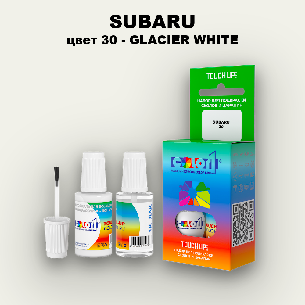 Краска для сколов во флаконе с кисточкой SUBARU, цвет 30 - GLACIER WHITE