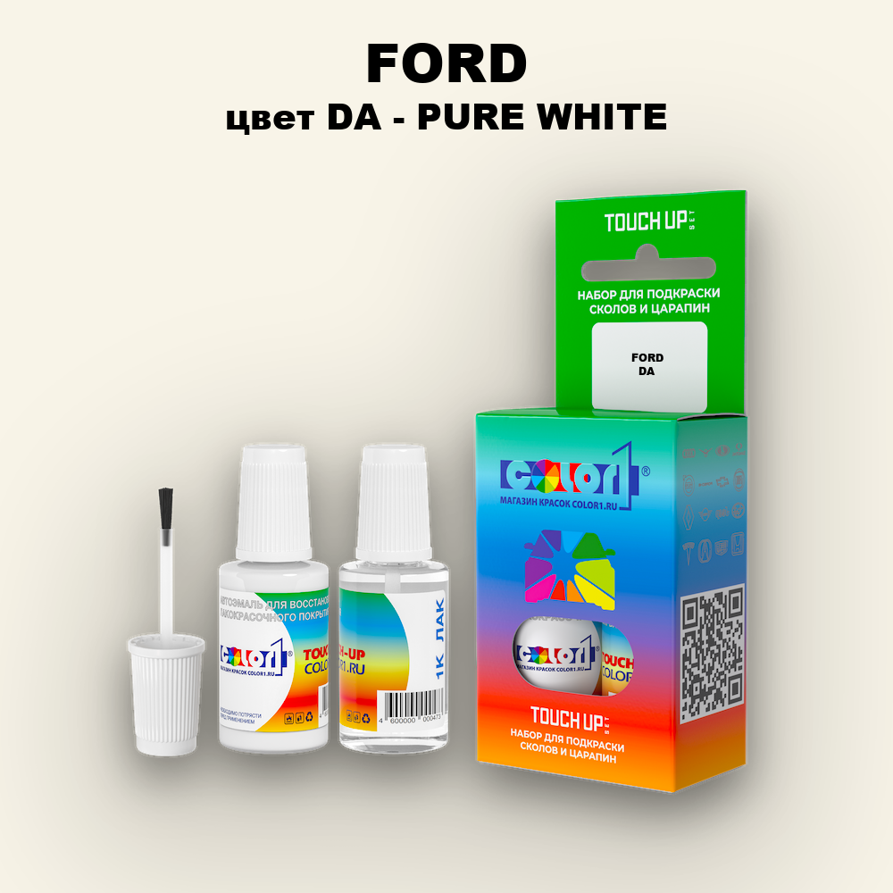 Краска для сколов во флаконе с кисточкой FORD, цвет DA - PURE WHITE