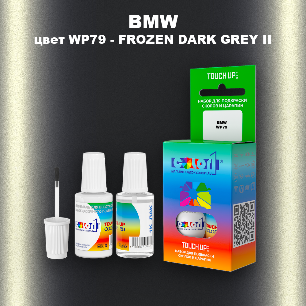 Краска для сколов во флаконе с кисточкой BMW, цвет WP79 - FROZEN DARK GREY II