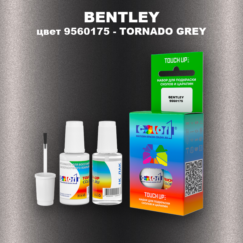 Краска для сколов во флаконе с кисточкой BENTLEY, цвет 9560175 - TORNADO GREY