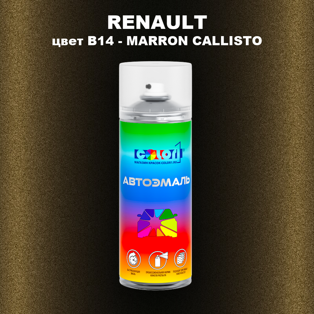 Аэрозольная краска RENAULT, цвет B14 - MARRON CALLISTO