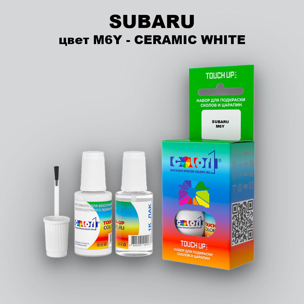 Краска для сколов во флаконе с кисточкой SUBARU, цвет M6Y - CERAMIC WHITE