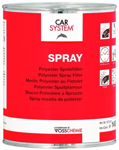CARSYSTEM 2К Полиэфирная напыляемая шпатлевка "Spray" серая (1,5кг)