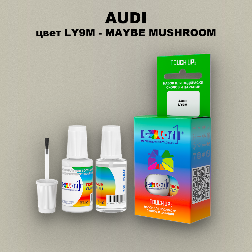 Краска для сколов во флаконе с кисточкой AUDI, цвет LY9M - MAYBE MUSHROOM