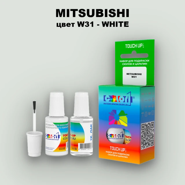 Краска для сколов во флаконе с кисточкой MITSUBISHI, цвет W31 - WHITE