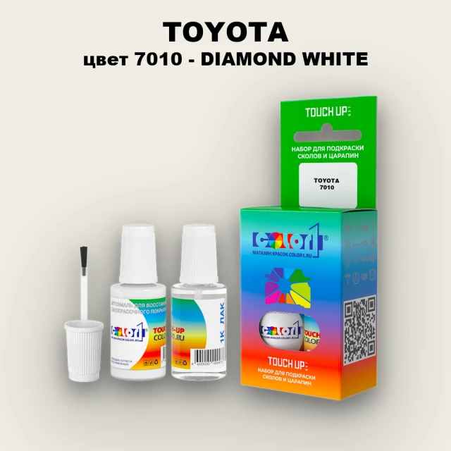 Краска для сколов во флаконе с кисточкой TOYOTA, цвет 7010 - DIAMOND WHITE