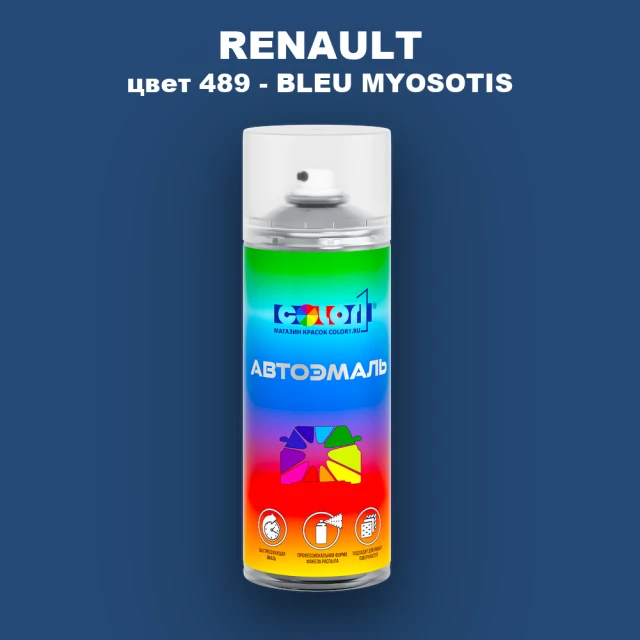 Аэрозольная краска RENAULT, цвет 489 - BLEU MYOSOTIS