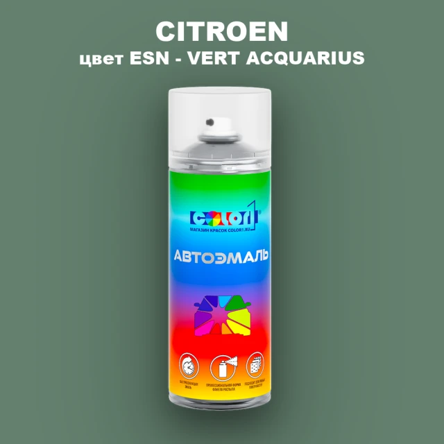 Аэрозольная краска CITROEN, цвет ESN - VERT ACQUARIUS