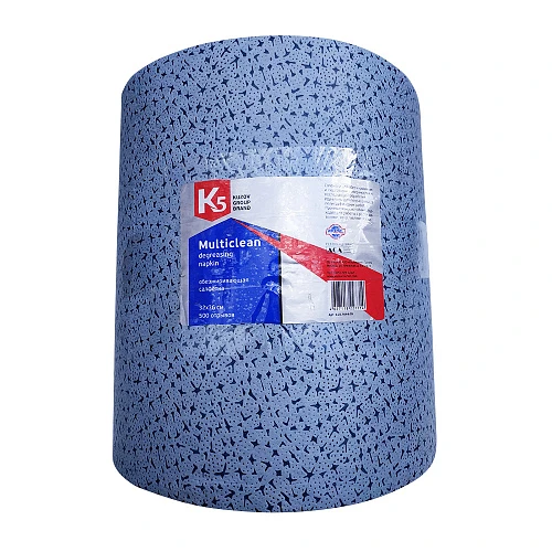 К5 Обезжиривающая салфетка MULTICLEAN, 32х36 см., синяя перфорир, рулон 500 отрыв