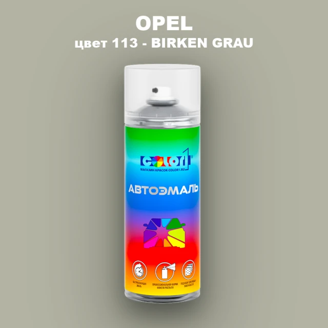 Аэрозольная краска OPEL, цвет 113 - BIRKEN GRAU