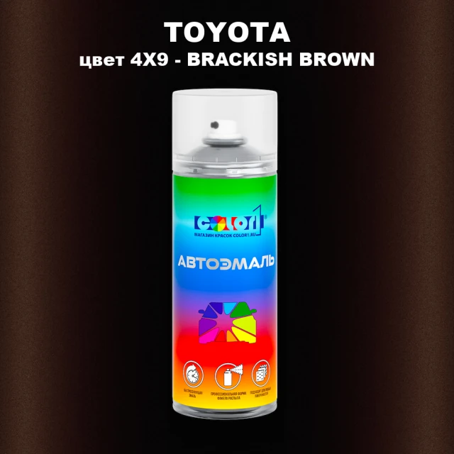 Аэрозольная краска TOYOTA, цвет 4X9 - BRACKISH BROWN