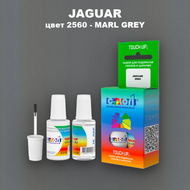 Краска для сколов во флаконе с кисточкой JAGUAR, цвет 2560 - MARL GREY