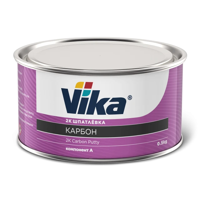 Шпатлевка Vika карбон 2К черная (1,8 кг) с отвердителем — комплект