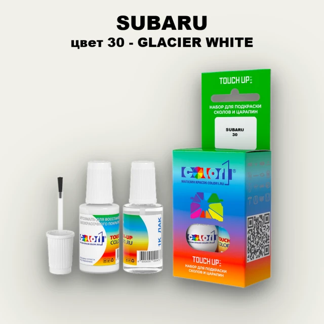 Краска для сколов во флаконе с кисточкой SUBARU, цвет 30 - GLACIER WHITE