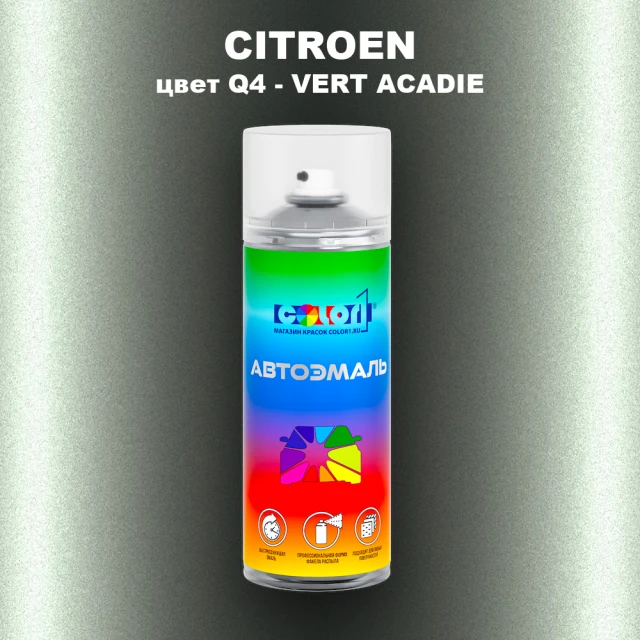 Аэрозольная краска CITROEN, цвет Q4 - VERT ACADIE