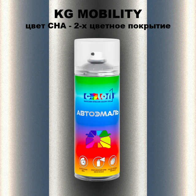 Аэрозольная краска KG MOBILITY, цвет CHA - 2-х цветное покрытие