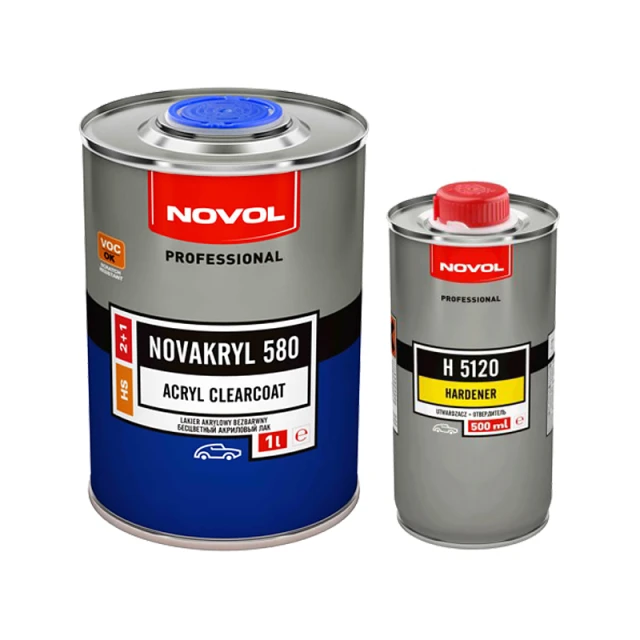 Лак NOVOL NOVAKRYL 580 HS (1 л) + отвердитель NOVOL H5120 (0,5 л) — комплект