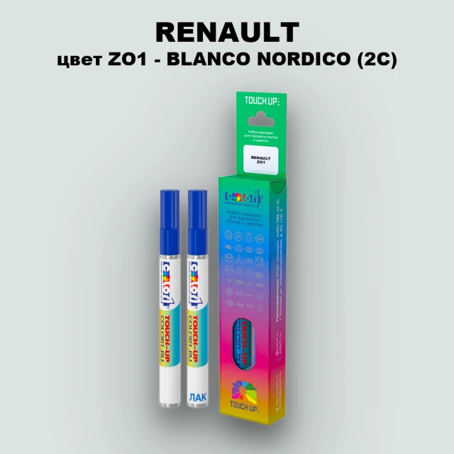 Маркер с краской RENAULT, цвет ZO1 - BLANCO NORDICO (2C)