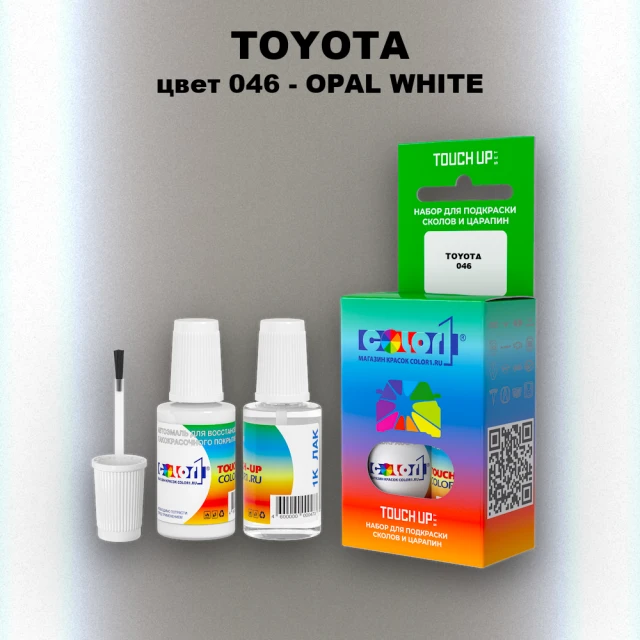 Краска для сколов во флаконе с кисточкой TOYOTA, цвет 046 - OPAL WHITE