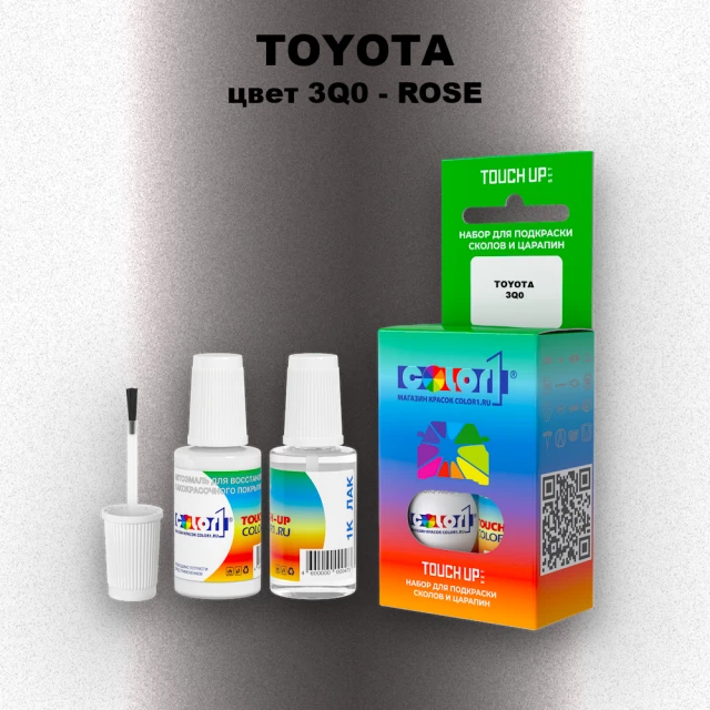 Краска для сколов во флаконе с кисточкой TOYOTA, цвет 3Q0 - ROSE
