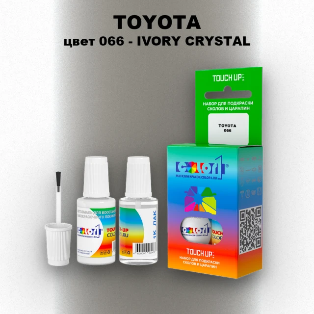 Краска для сколов во флаконе с кисточкой TOYOTA, цвет 066 - IVORY CRYSTAL