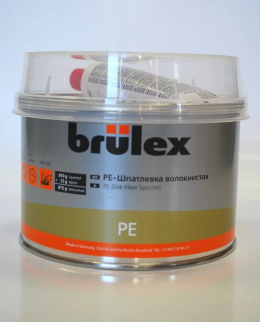 BRULEX PE-Шпатлевка волокнистая с отвердителем (зеленая), 0,875кг