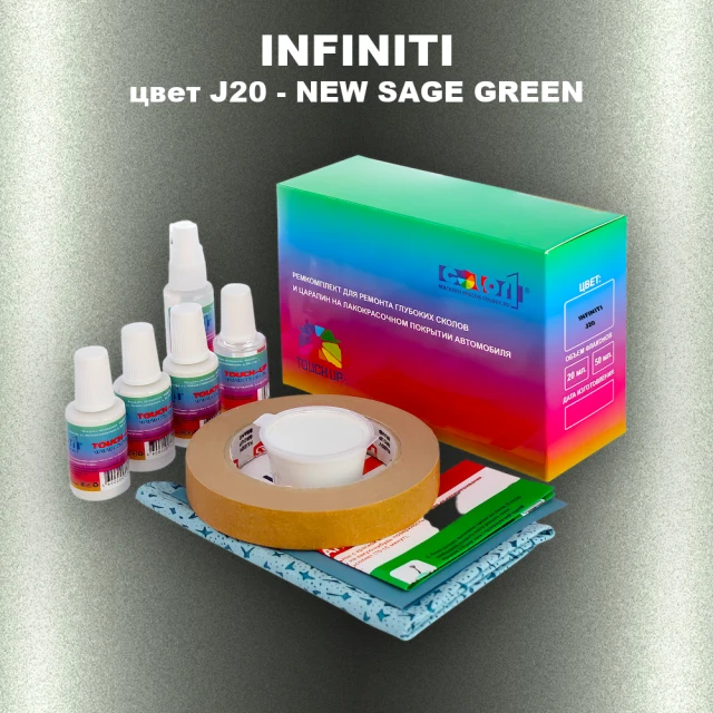Ремкомплект для ремонта глубоких сколов и царапин INFINITI, цвет J20 - NEW SAGE GREEN