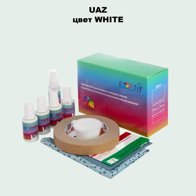 Ремкомплект для ремонта глубоких сколов и царапин UAZ, цвет WHITE - WHITE