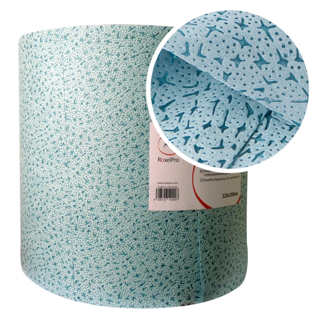 RoxelPro Обезжиривающая салфетка MULTICLEAN, перфорированный рулон 500шт., 32х36см., синяя