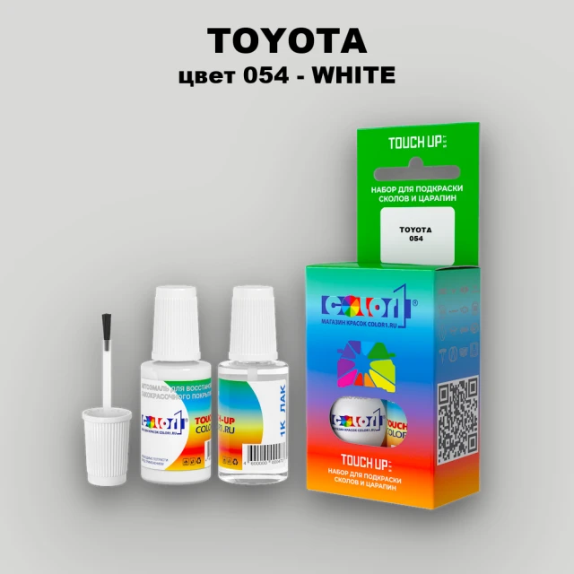 Краска для сколов во флаконе с кисточкой TOYOTA, цвет 054 - WHITE