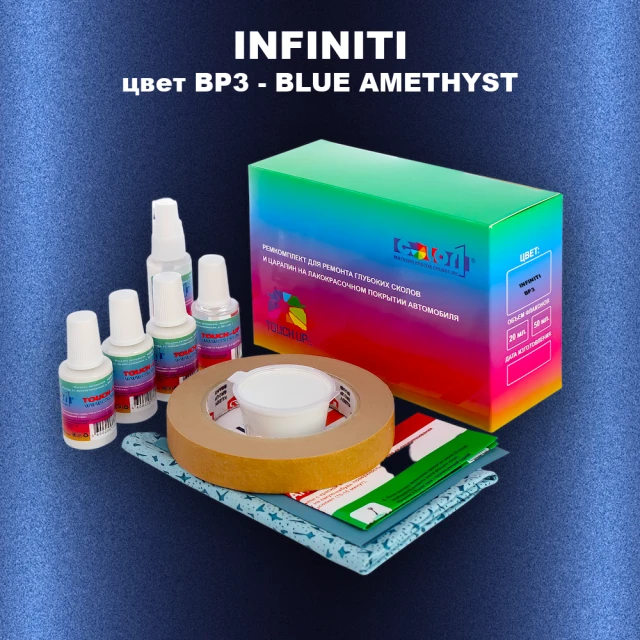 Ремкомплект для ремонта глубоких сколов и царапин INFINITI, цвет BP3 - BLUE AMETHYST