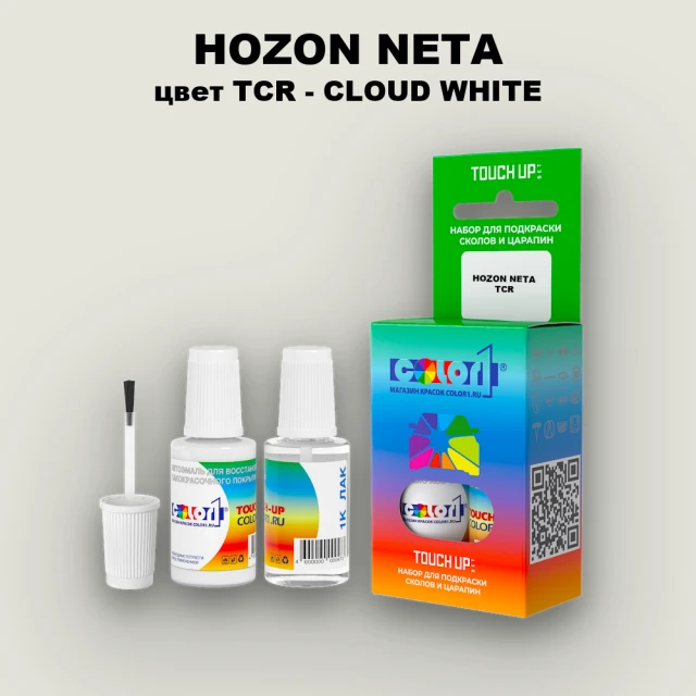 Краска для сколов во флаконе с кисточкой HOZON NETA, цвет TCR - CLOUD WHITE
