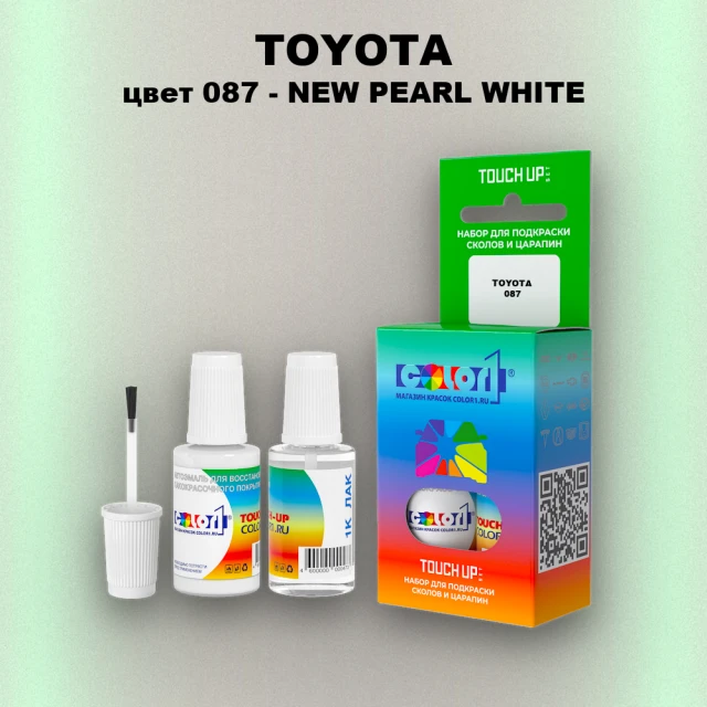 Краска для сколов во флаконе с кисточкой TOYOTA, цвет 087 - NEW PEARL WHITE