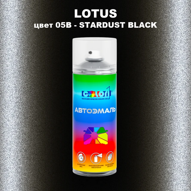 Аэрозольная краска LOTUS, цвет 05B - STARDUST BLACK