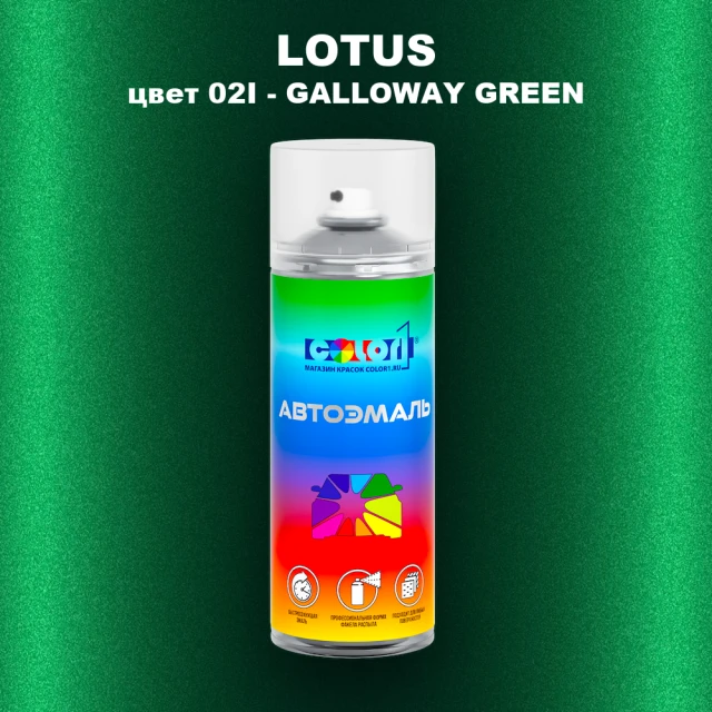 Аэрозольная краска LOTUS, цвет 02I - GALLOWAY GREEN