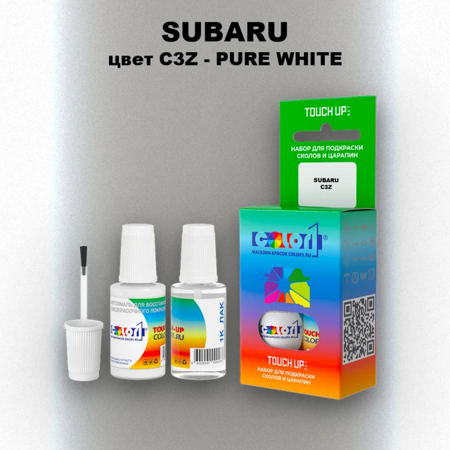 Краска для сколов во флаконе с кисточкой SUBARU, цвет C3Z - PURE WHITE
