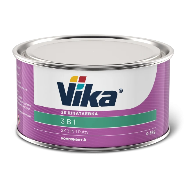 Шпатлевка Vika 3 в 1 2К мятно-зеленая (1,8 кг) с отвердителем — комплект