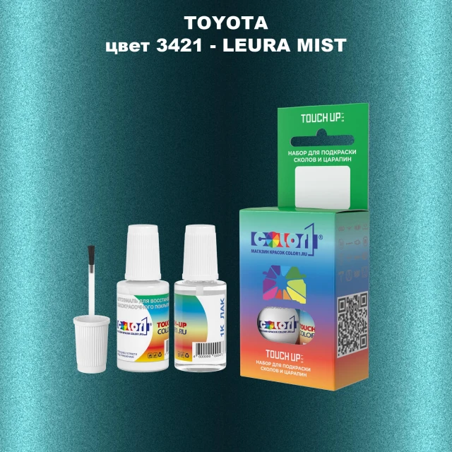 Краска для сколов во флаконе с кисточкой TOYOTA, цвет 3421 - LEURA MIST