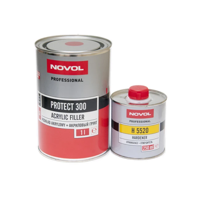 Грунт NOVOL PROTECT 300 чёрный (1 л) + отвердитель NOVOL (0,25 л) — комплект